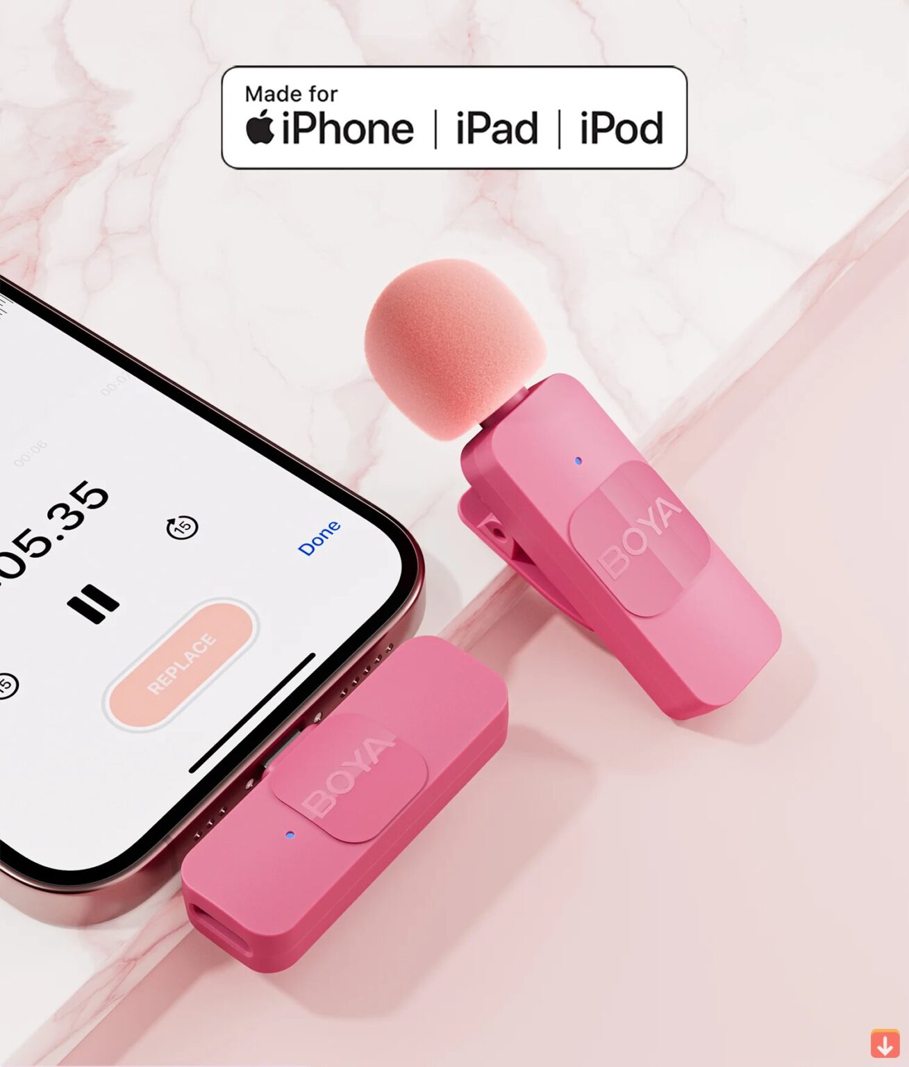 Microphone asmr Iphone rose - Boutique de micro asmr